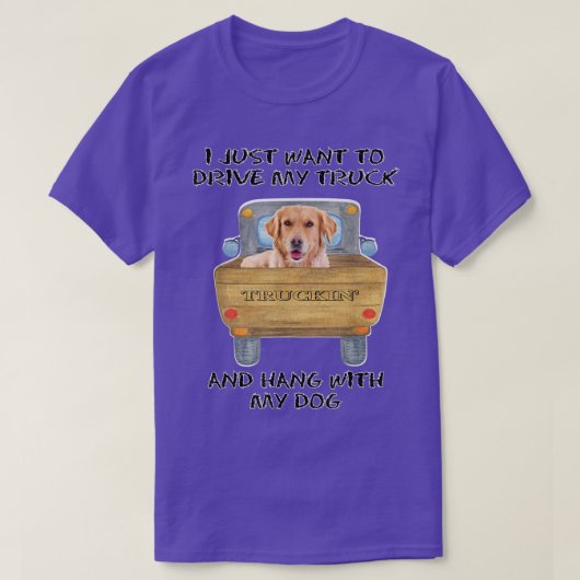 Truck Driving Dog Golden Retriever T-shirt (Design voorkant)