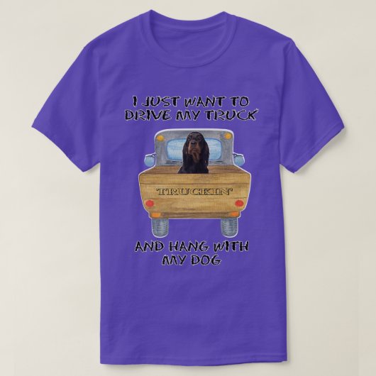 Truck Driving Dog Gordon Setters T-shirt (Design voorkant)