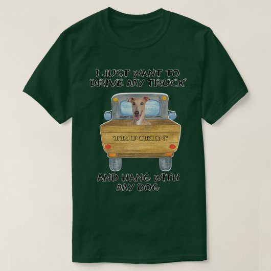 Truck Driving Dog Greyhound T-shirt (Design voorkant)