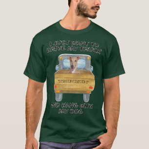 Truck Driving Dog Greyhound T-shirt