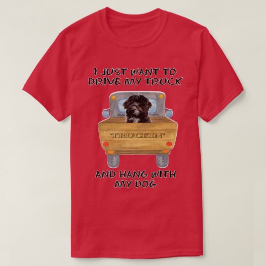 Truck Driving Dog Lhasa Apso T-shirt (Design voorkant)