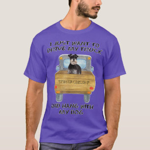 Truck Driving Dog Miniature Schnauzer 2 2808 T-shirt
