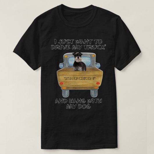 Truck Driving Dog Miniature Schnauzer 2 T-shirt (Design voorkant)