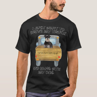 Truck Driving Dog Miniature Schnauzer 2 T-shirt