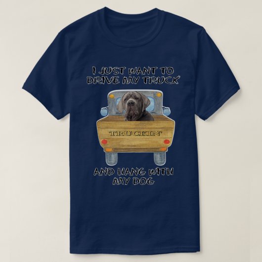 Truck Driving Dog Neopolitan Mastiff  T-shirt (Design voorkant)