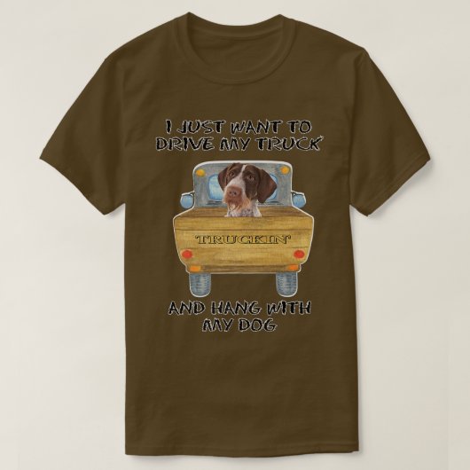 Truck Driving Dog Pointers German Wirehaered T-shirt (Design voorkant)