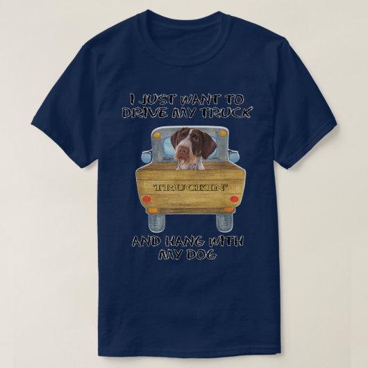 Truck Driving Dog Pointers German Wirehaired  T-shirt (Design voorkant)