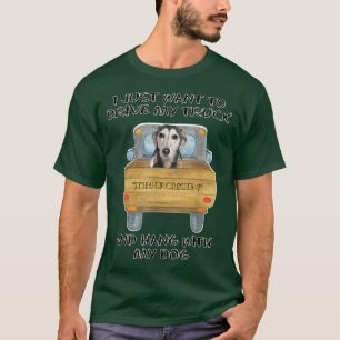 Truck Driving Dog Saluki T-shirt