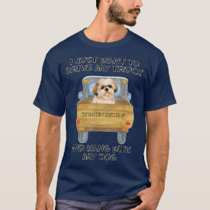 Truck Driving Dog Shih Tzu T-shirt