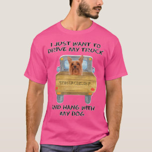 Truck Driving Dog Silky Terrier T-shirt