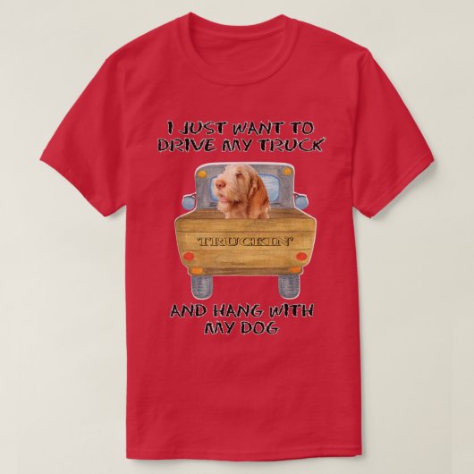 Truck Driving Dog Spinoni Italiani T-shirt (Design voorkant)
