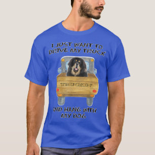 Truck Driving Dog Tibetan Mastiff T-shirt