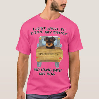 Truck Driving Dog Yorkshire Terrier T-shirt