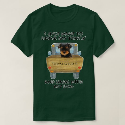 Truck Driving Dog Yorkshire Terrier T-shirt (Design voorkant)