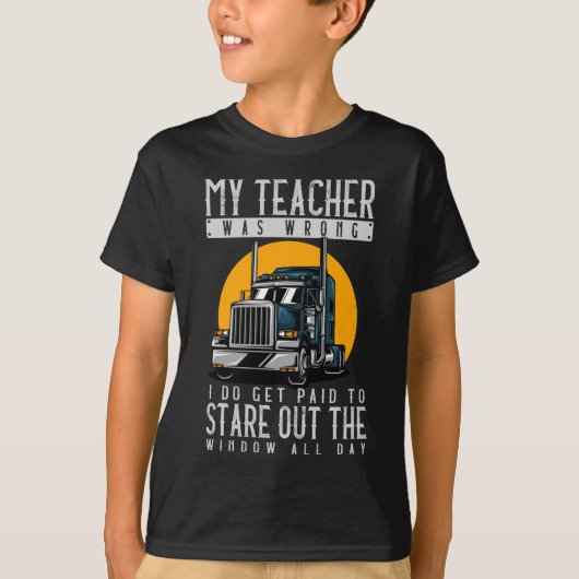 Truck Driving Stare Out Window Joke Trucker T-shirt (Voorkant)