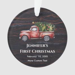  Truck Eerste Kerstdag met Geboortestatistieken Ornament