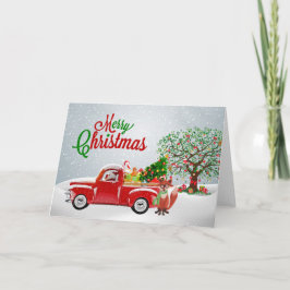  Truck en Fox Christmas Kaart