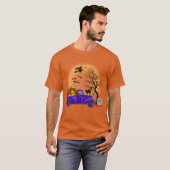 Truck en pompoenen in Halloween grappig T-shirt (Voorkant volledig)
