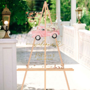 Truck Fall Girl Baby Shower Acryl Welkom Bord