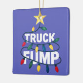 Truck Fump Minimal Art Xmas Lights And Star Keramisch Ornament (Links)