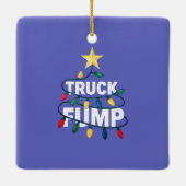 Truck Fump Minimal Art Xmas Lights And Star Keramisch Ornament (Achterkant)