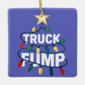 Truck Fump Minimal Art Xmas Lights And Star Keramisch Ornament (Voorkant)