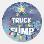 Truck Fump Minimal Art Xmas Lights And Star Ronde Sticker (Voorkant)