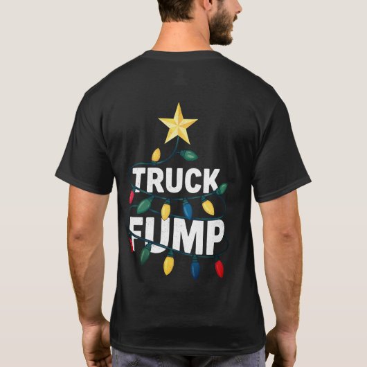 Truck Fump Minimal Art Xmas Lights And Star T-shirt (Achterkant)