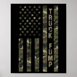 Truck Fump Verenigde Staten Distressed Camo W Us Poster
