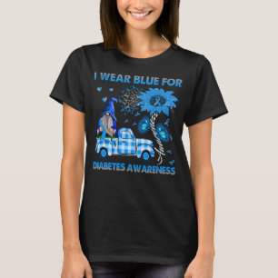 Truck Gnomen I Draag Blue for Diabetes awareness T-shirt
