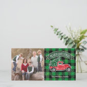  Truck Green Buffalo Plays Foto Feestdagenkaart (Staand voorkant)