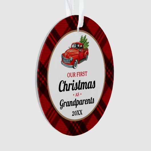 Truck Grootouders Eerste Kerstmis Ornament (voorkant)