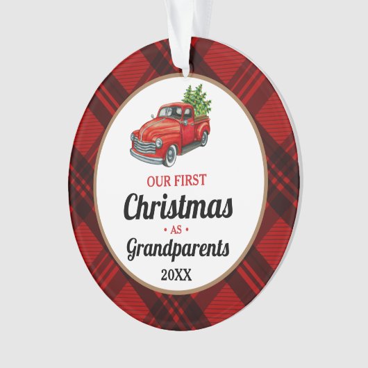  Truck Grootouders Eerste Kerstmis Ornament (voorkant)