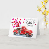 Truck Hearts Voeg namen Happy Jubileum Kaart (Gele Bloem)