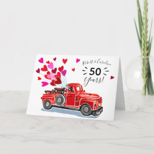  Truck Hearts Voeg namen Happy Jubileum Kaart