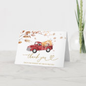  Truck Herfst Baby shower Dank u Bedankkaart (Voorkant)