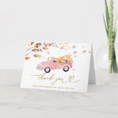 Truck Herfst Baby shower Dank u Bedankkaart (Voorkant)