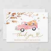  Truck Herfst Baby shower Dank u Kaart (Voorkant)