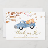  Truck Herfst Baby shower Dank u Kaart (Voorkant)