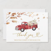  Truck Herfst Baby shower Dank u Kaart (Voorkant)