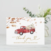  Truck Herfst Baby shower Dank u Kaart (Staand voorkant)