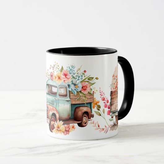  Truck Herfst Flowers Mok (Voorkant rechts)