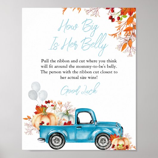Truck Hoe groot is haar buik Baby shower spel Post Poster (Voorkant)