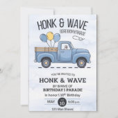 Truck Honk & Wave verjaardagsparade Invitati Kaart (Voorkant)