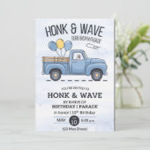  Truck Honk & Wave verjaardagsparade Invitati Kaart (Staand voorkant)