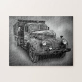  TRUCK IN ZWARTE EN WITTE LEGPUZZEL (Horizontaal)