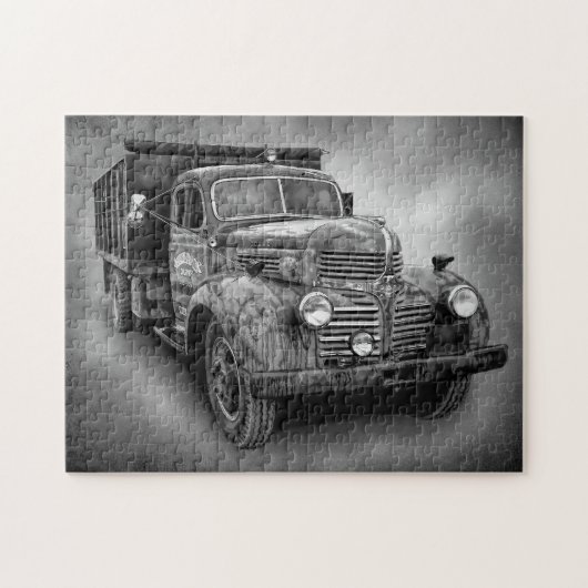 TRUCK IN ZWARTE EN WITTE LEGPUZZEL (Horizontaal)