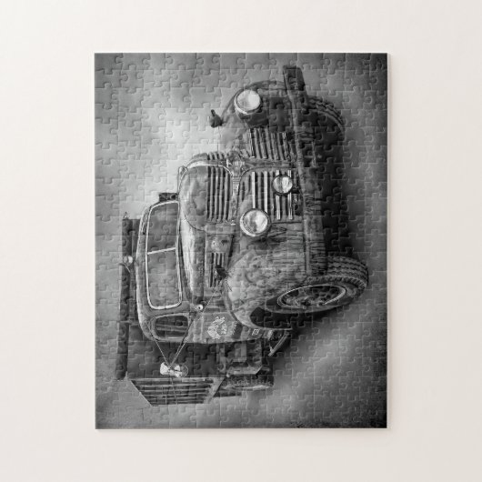 TRUCK IN ZWARTE EN WITTE LEGPUZZEL (Verticaal)