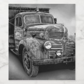 TRUCK IN ZWARTE EN WITTE WIJN ETIKET (Enkel label)