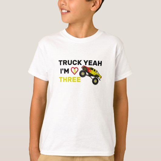 Truck Ja, ik ben drie sterrendag t-shirt, 3e verja T-shirt (Voorkant)